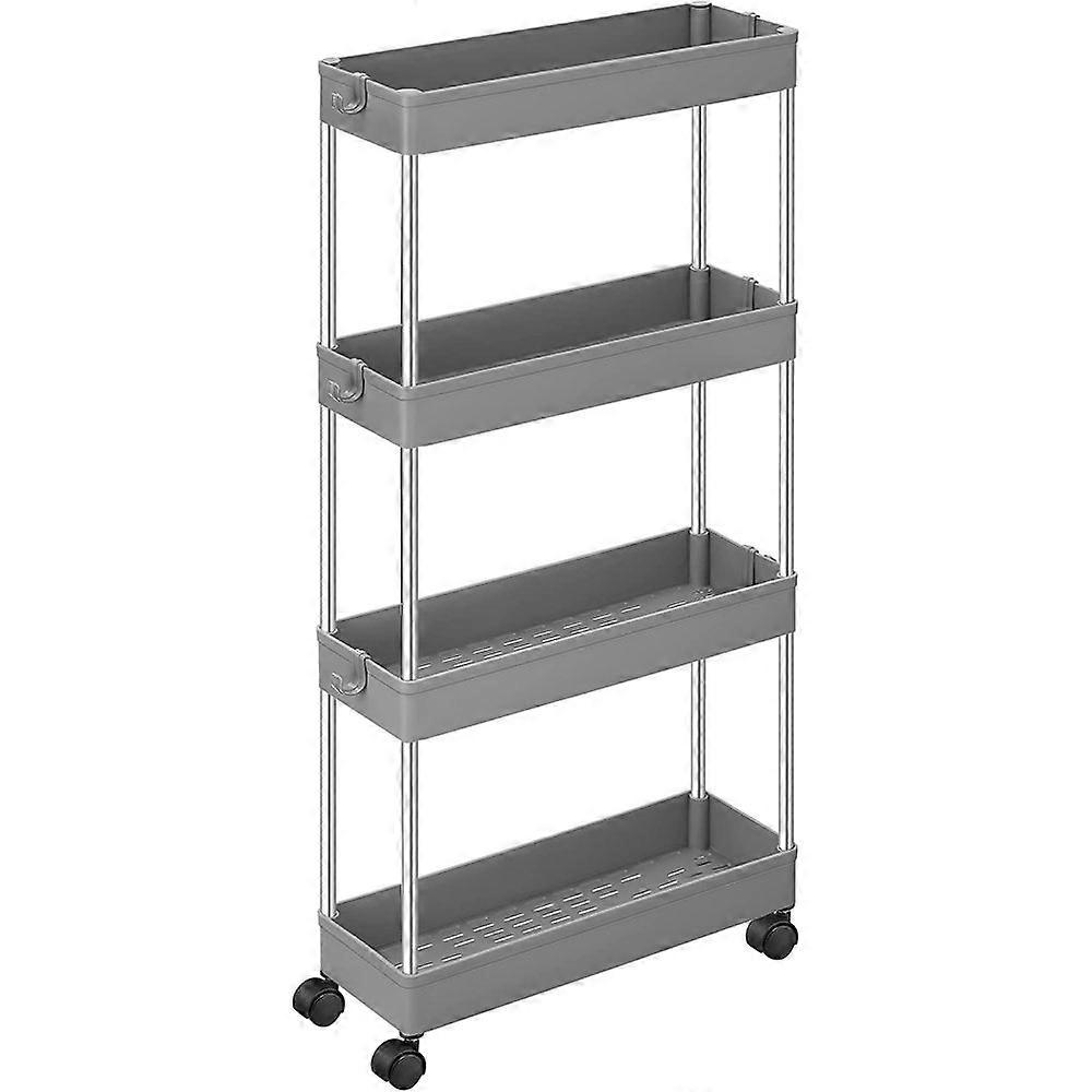 Adjustable Shelves Storage Rolling Cart Organizer, Slim Storage Cart with Ventilated Design for Narrow Places, Easy Access Handle and Multi-Purpose