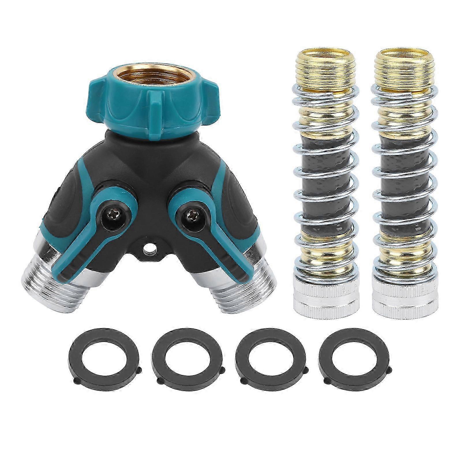 2 Way Y Hose Connector for Garden Water Pipe Splitter Anti Bending Durable Joint Set