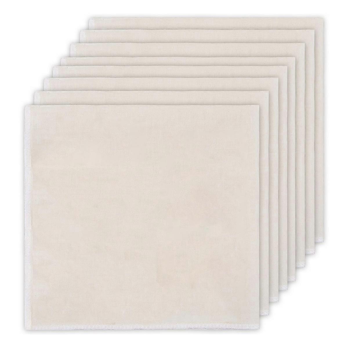8 PCS Reusable Cheese Cloths, 20x20 Inch Hemmed Organic Cheesecloth