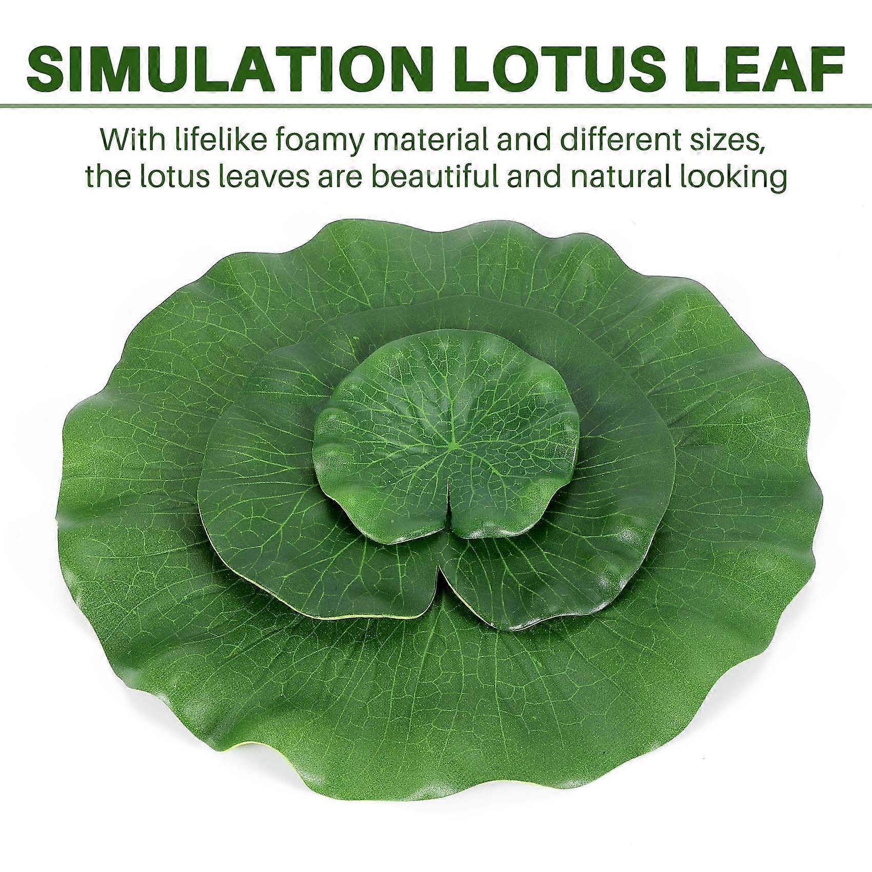 Pack Of 9 Artificial Floating Foam Lotus Leaves Water Lily Pads Ornaments Green | Perfect for Patio