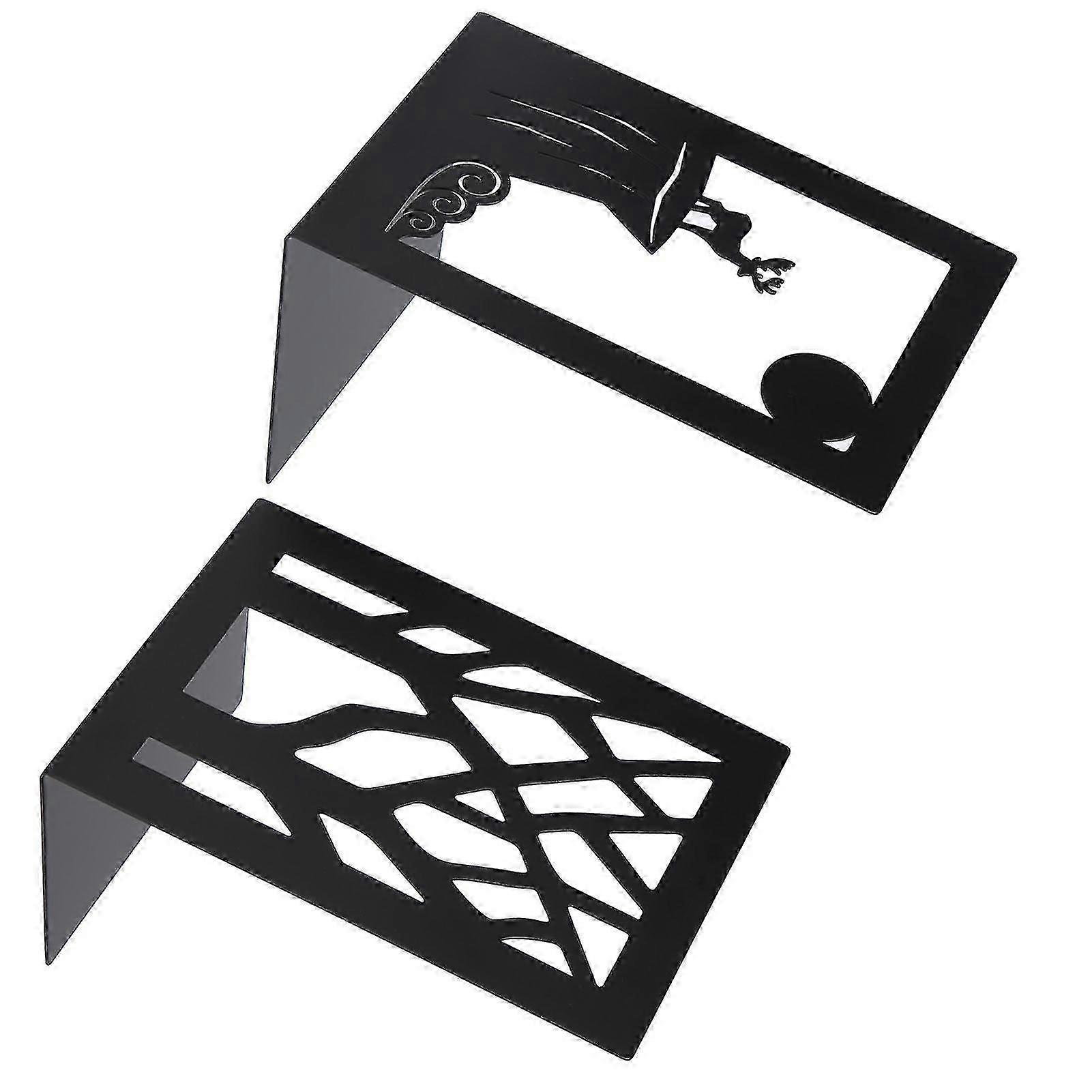 Metal Bookends for Desktop Bookshelf Storage 2pcs Document Divider Craft Supplies Tree Deer Design