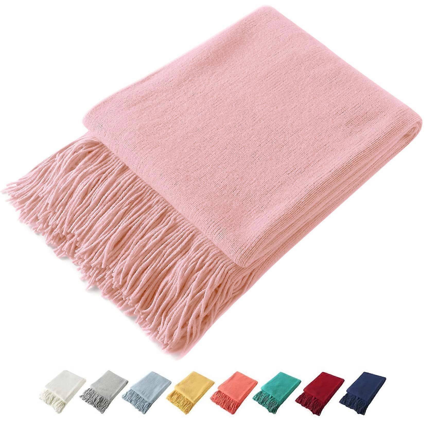 Decorative Knitted Soft & Cozy Throw Blanket for Couch 50 x 60 Inch