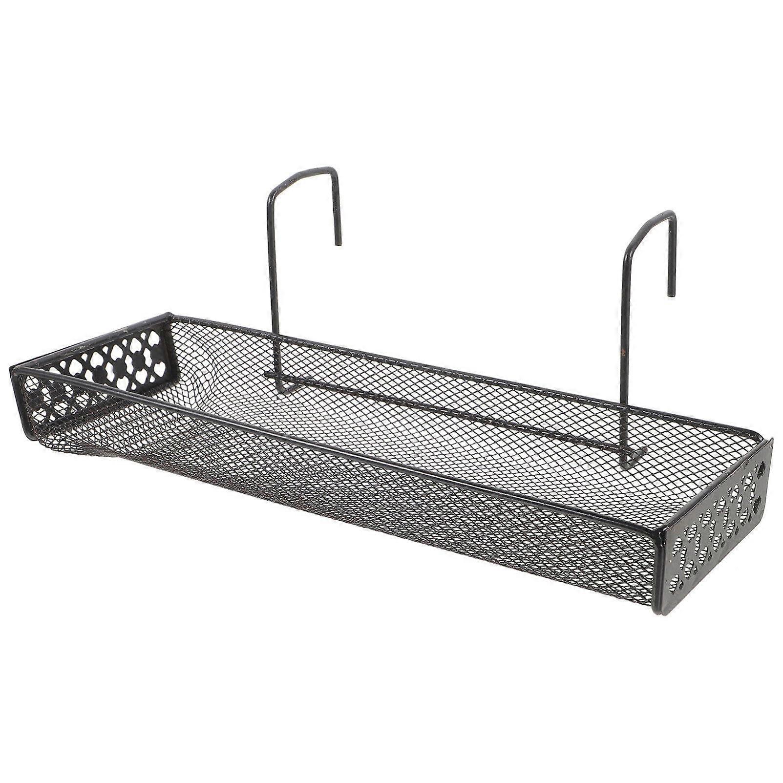 Hanging Railing Planter Holder, Durable Flowerpot Shelf for Porch Fence Rail, Fits Standard Railing Sizes, Weather-Resistant Material