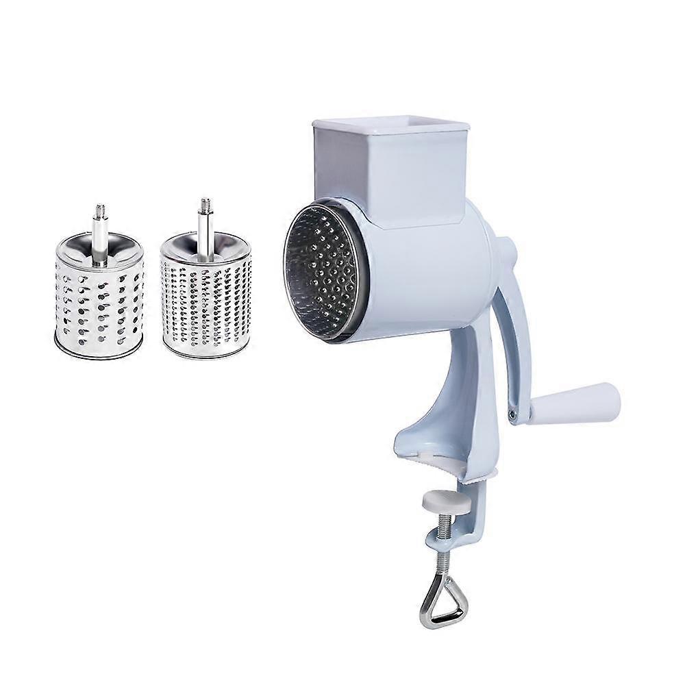 Rotary Grater Food Mills Nut Grinder With 2 Drum Blade for Cheese Grating and Nuts Grinding Vegetable Shredding Fruits Slicer
