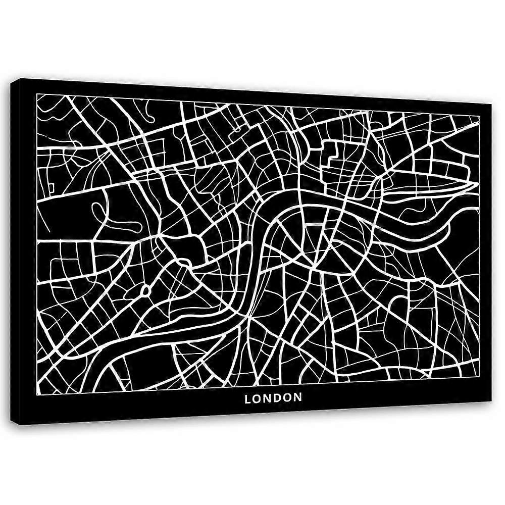 Foto op canvas, Londen - stadsplan - 60x40