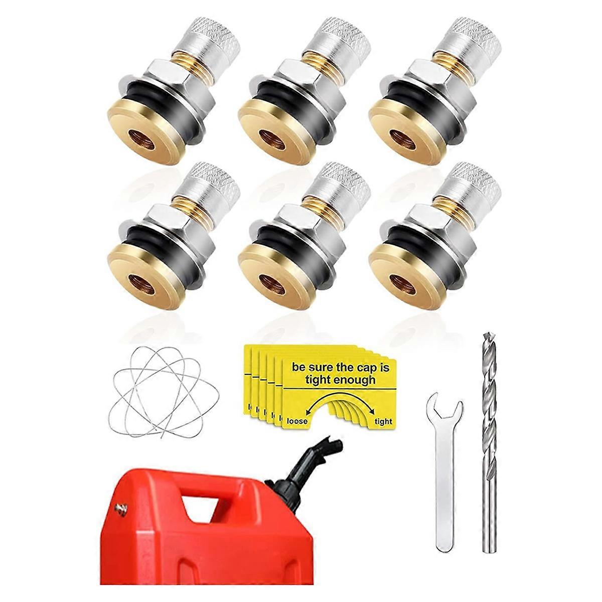 6 Pack Fuel Gas Tank Vent Caps,Gas Jug Vent Caps Enhances Flow