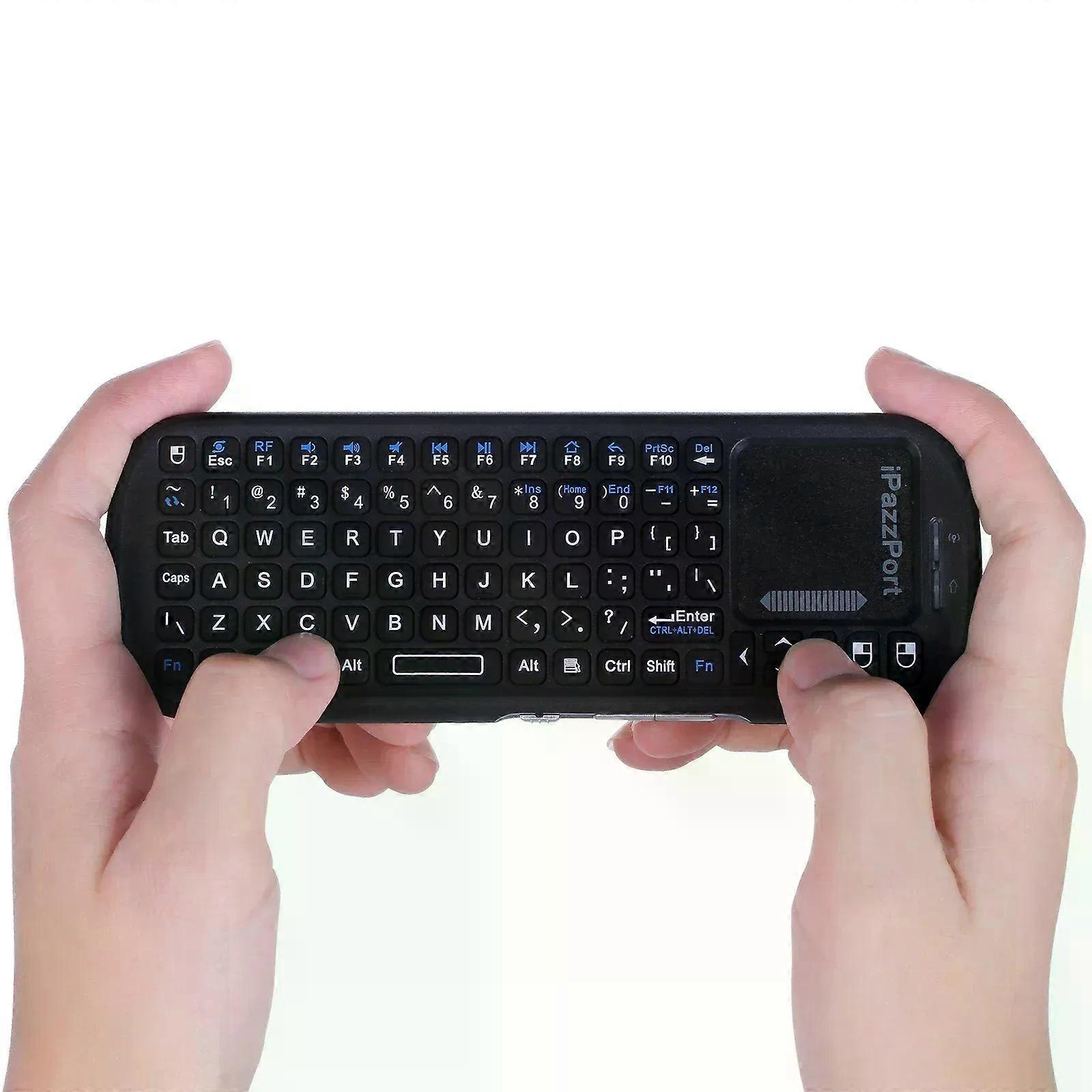 con iPazzPort Mini Bluetooth 2.4GHz Wireless Keyboard with Touchpad MouseCombo for Android TV Box/PC/Tablet/PS4/Raspberry Pi 3/HTPC