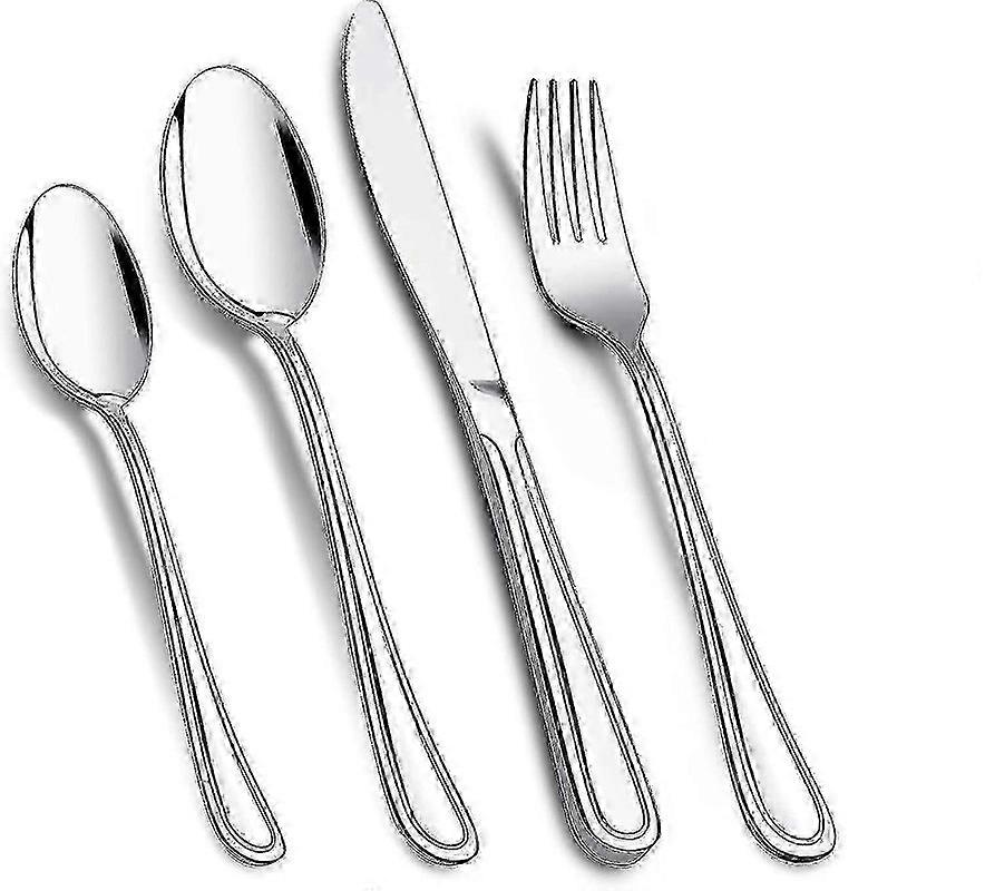 Cutlery Set Stainless Flatware Set Tableware Silverware Set with Knife Spoon Fork Mirror Polish & Dishwasher Safe