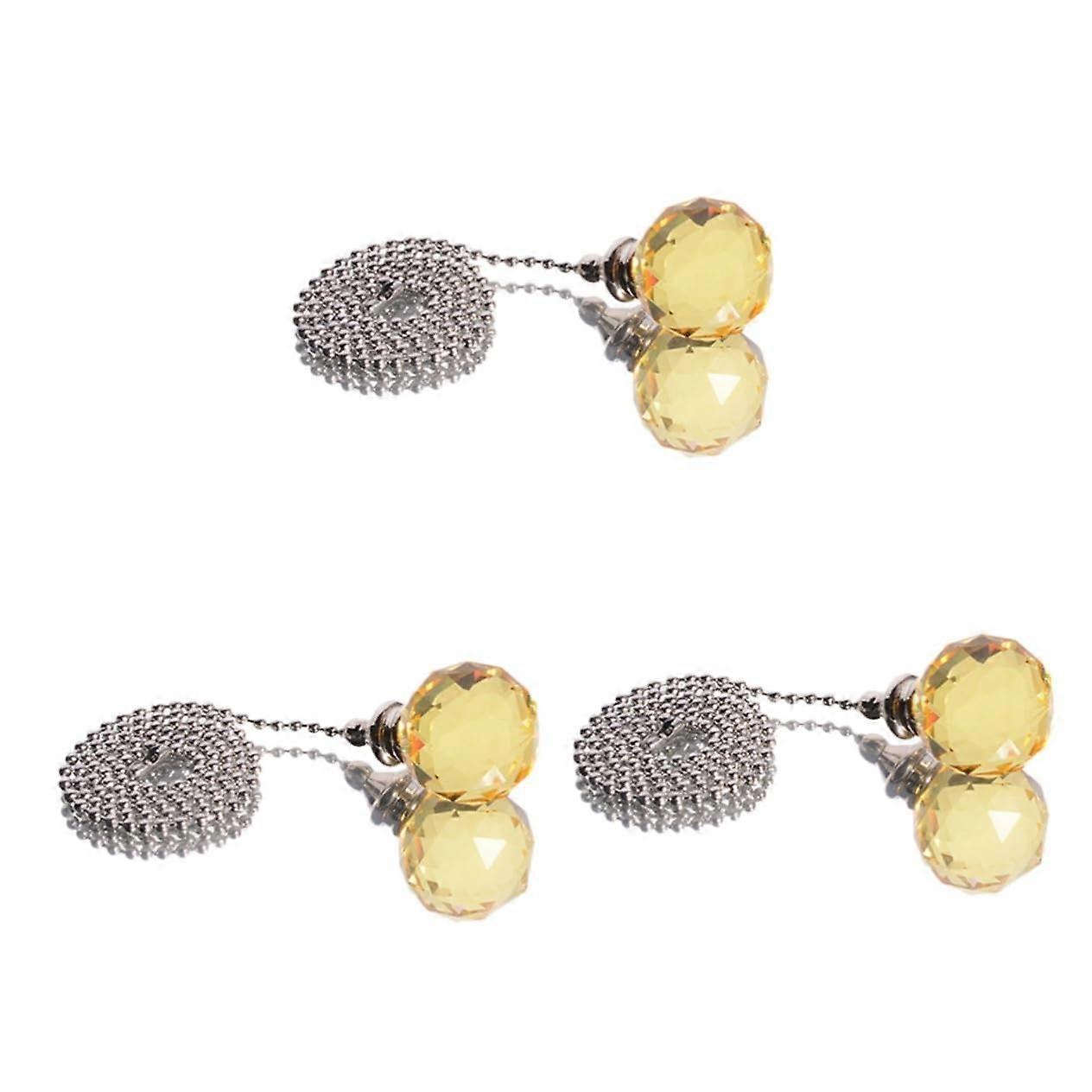 3sets Sparkling Ceiling Fan Pull Chain Crystal Pulls Prisms Easy Cut Length Decorative Pendants for Chandelier 2pcs3