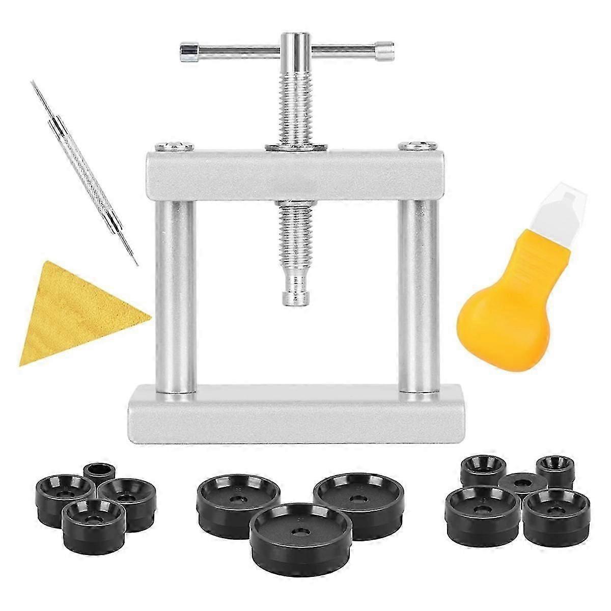 Watch Press Tool Set, Watch Press Set Back Case Closer with 12 Molds, Watch Crystal Press,for Closing Caps