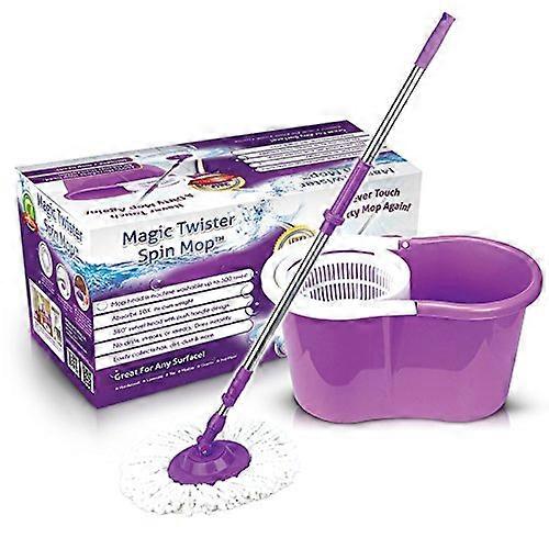 Spin Mop System With Wringer Bucket, Microfiber Mop Head, Adjustable Telescopic Handle, 360 Degree Rotation, Blue