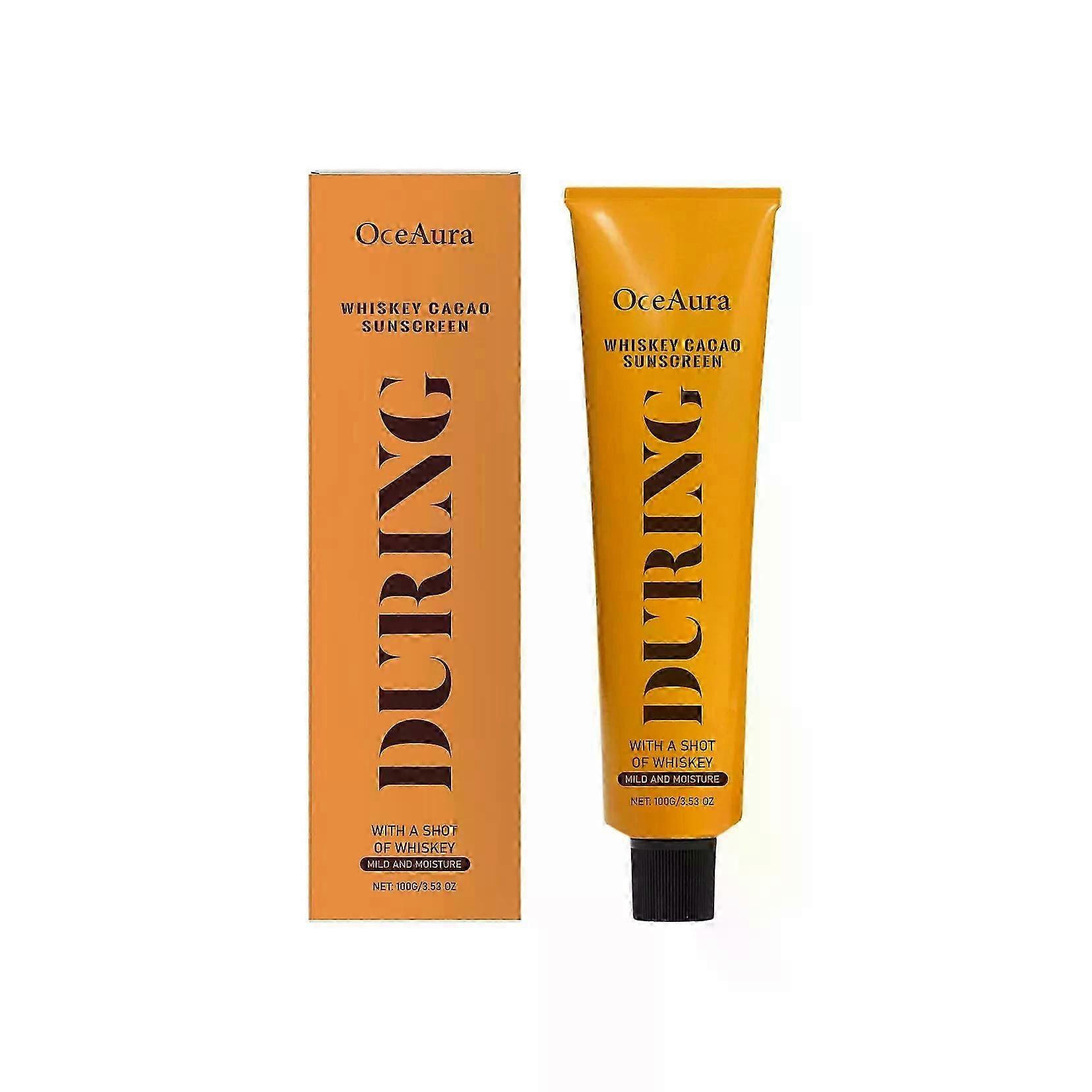 Whiskey Cacao Sunscreen, Anti-Aging & Moisturizing Formula with Cocoa, Almond Oil & UV Protection for All Skin Types