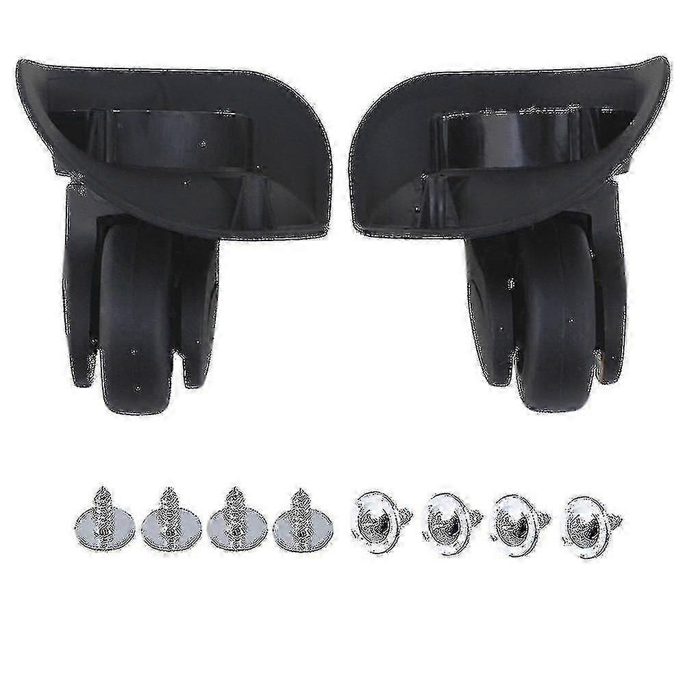 1ペア91x107x49mm大型ブラックラゲッジスーツケース360スイベルホイール