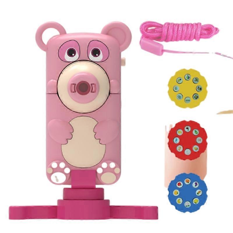 Bear Shape Projection Toy Wear Suspenders Multi-function Projector Children's Projector Electronic Components Carry With You Abs