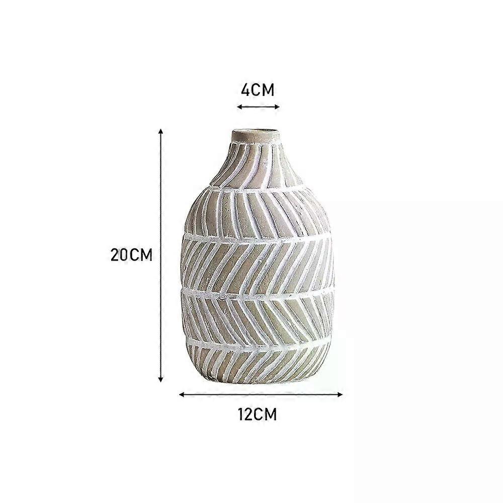 Nordic Style Ceramic Round Vase in White