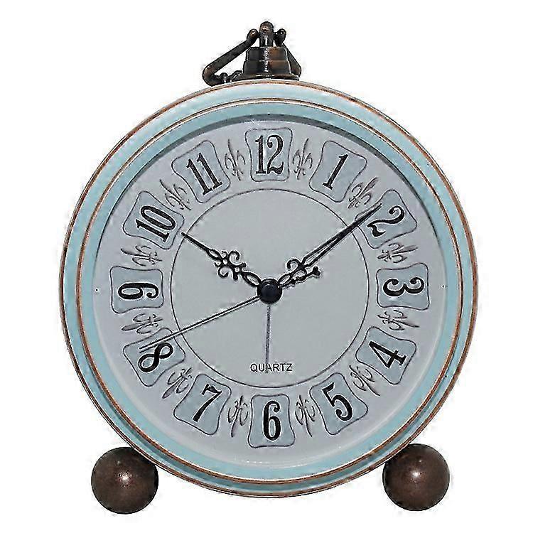 Retro Iron Alarm Clock Simple Desktop Quartz Clock