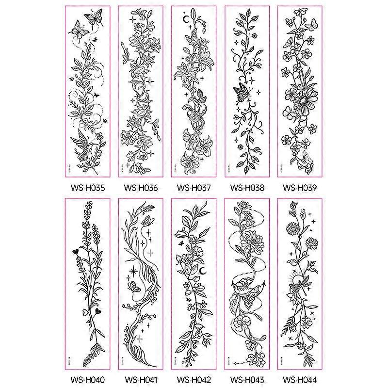 INF Wildflower Temporary Tattoos 10 Sheets Set