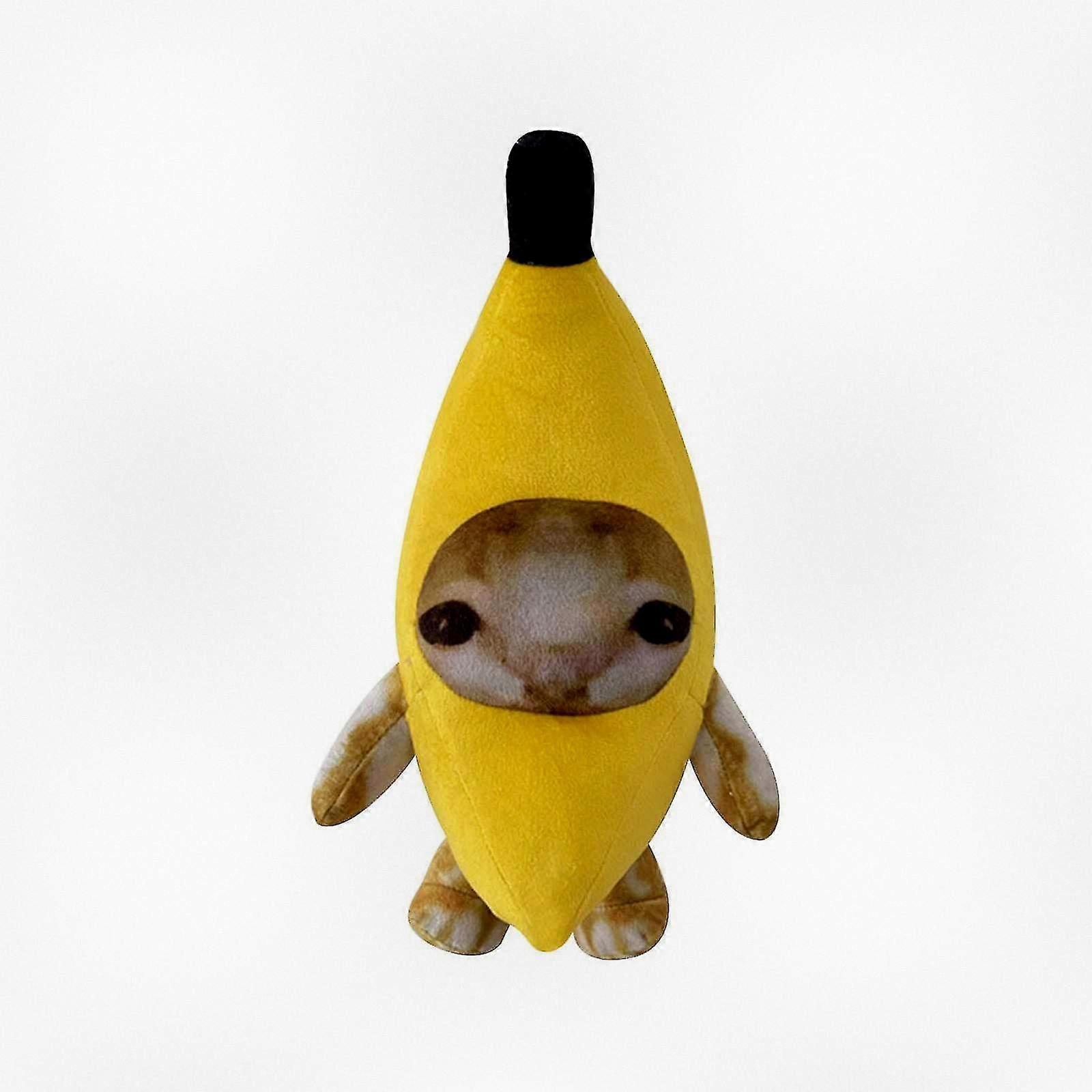Funny Printed Plush Banana Cat with Sound for Kids Interactive Play Toy