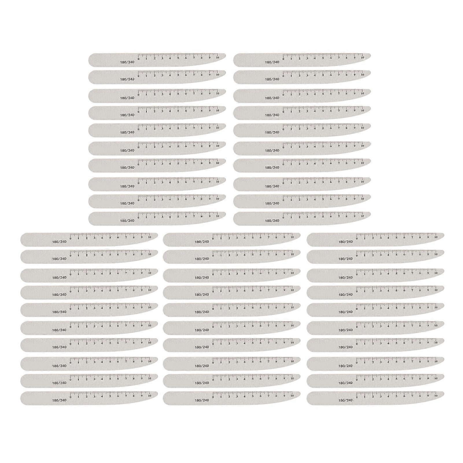 50pcs Washable Reusable Nail with Scale Professional Home Salon Nail Buffering File Manicure Tool