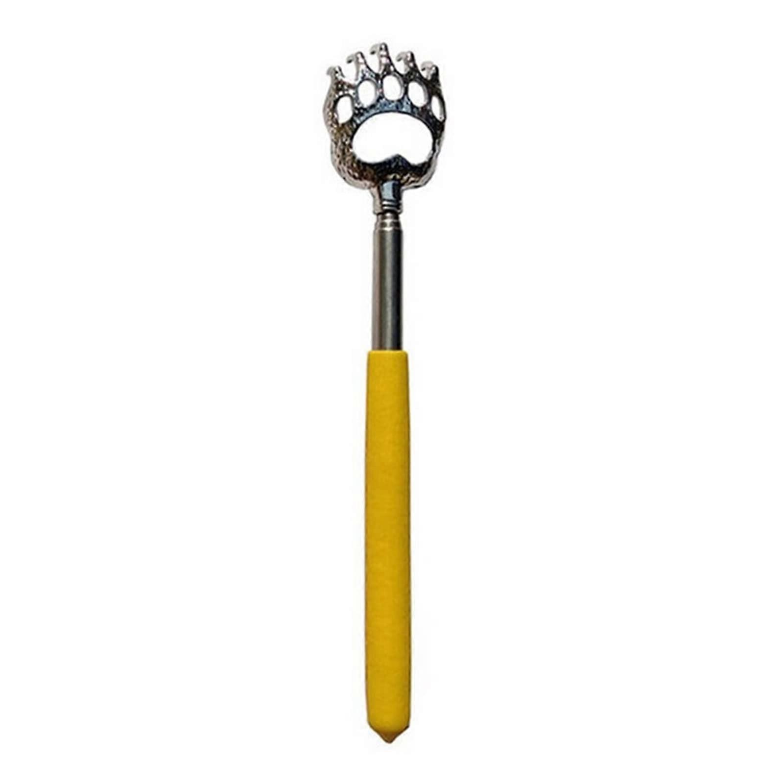 Stainless Steel Back Scratcher Telescopic Extendable Massager Convenient Claw Telescopic Itchy Scratcher Tool (Color : Yellow, Size : 2145cm)