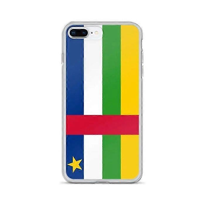 iPhone 7 Plus Case - Multicolor - Central African Republic Flag - Flexible - Transparent Silicone