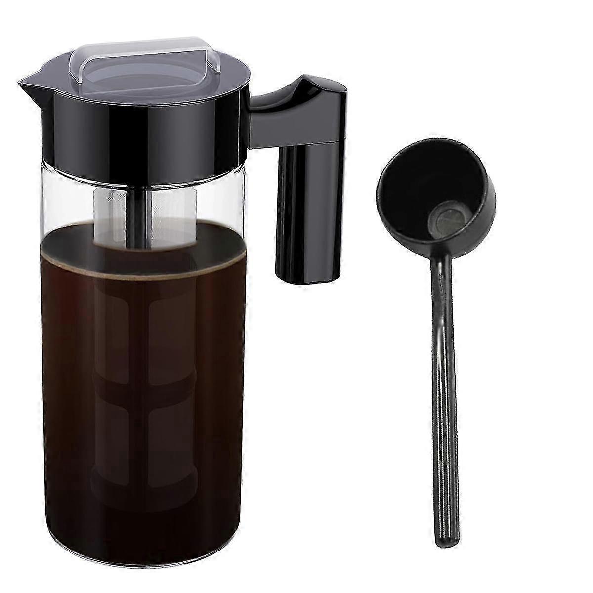 40 Oz Cold Brew Coffee Maker with Reusable Mesh Filter, Glass Iced Coffee Pitcher for Tea & Ice Brew, 1.2L Jug