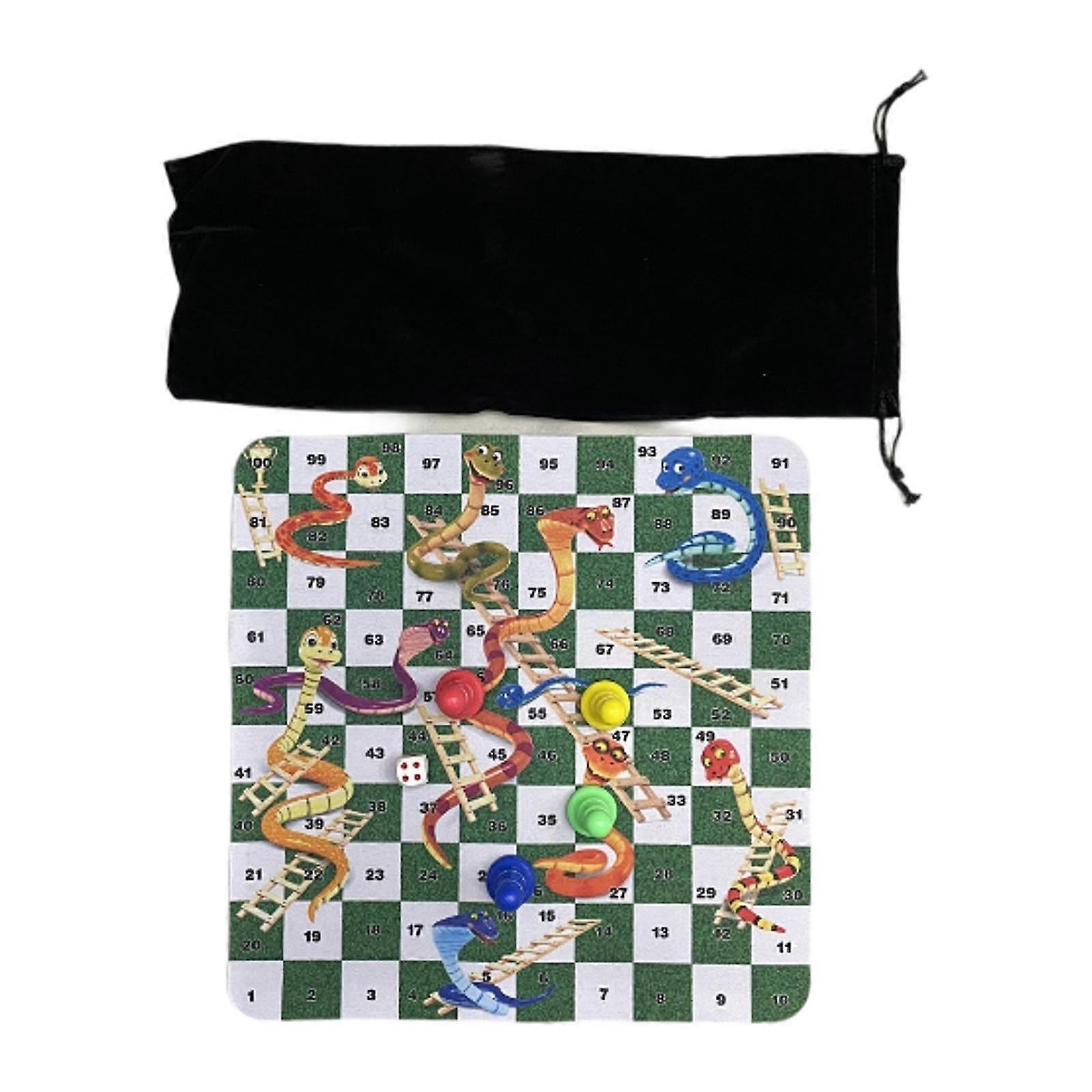 Snakes and Ladders Board Game Set Chess Height 3cm Gift with