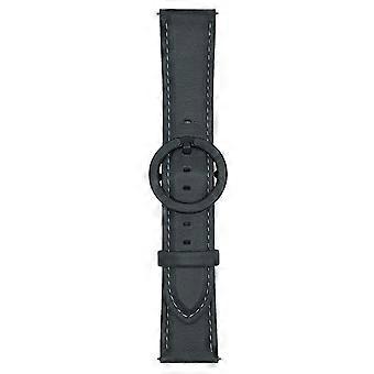 For Huawei Watch GT 5 46mm Watch Band 22mm Crazy Horse Texture Round Buckle Leather Wrist Strap