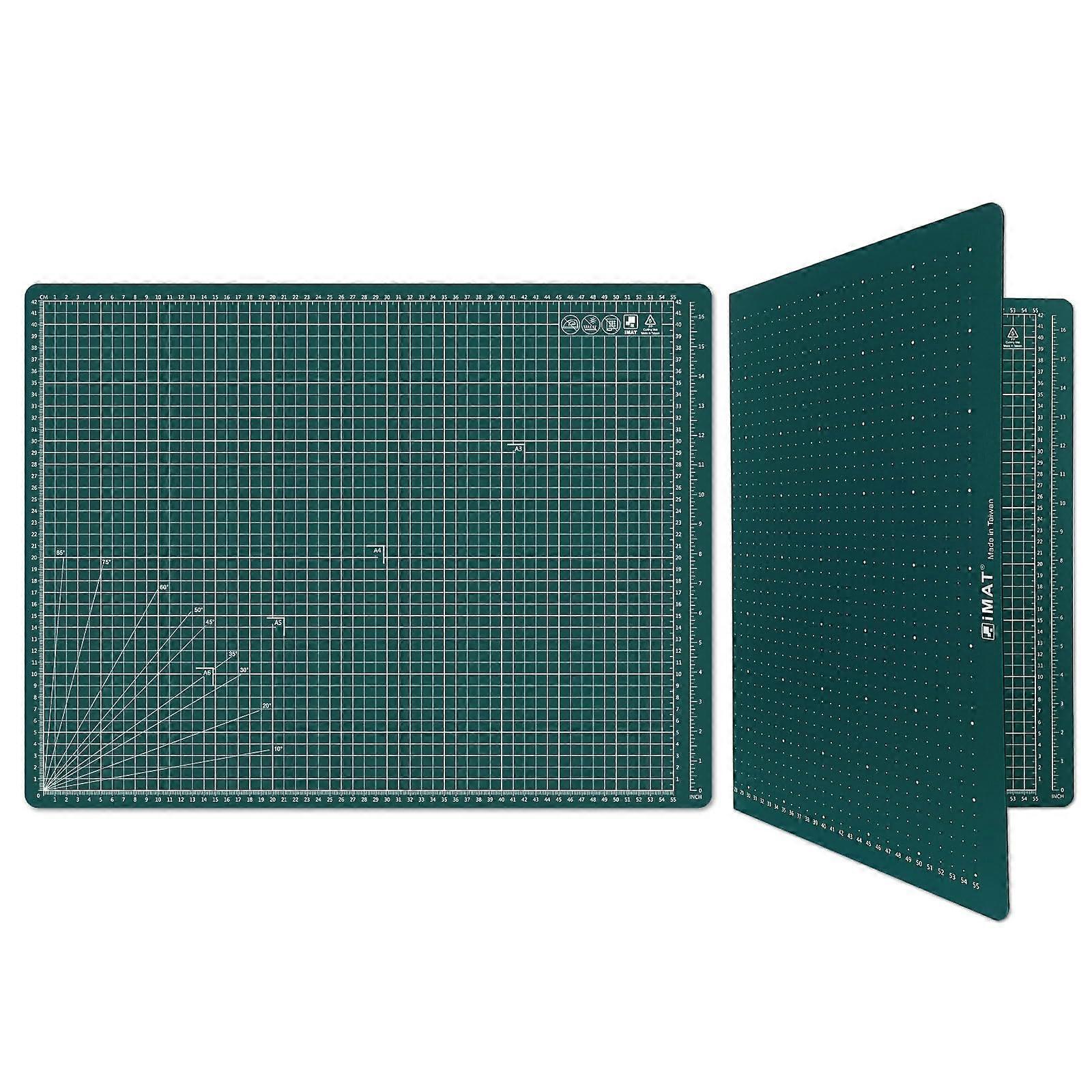 i Flip Cutting Mat A2 Size 18"x24" (45x60 cm) Foldable Hunter Green for Paper Cutting, Card Making, and Puzzle Storage
