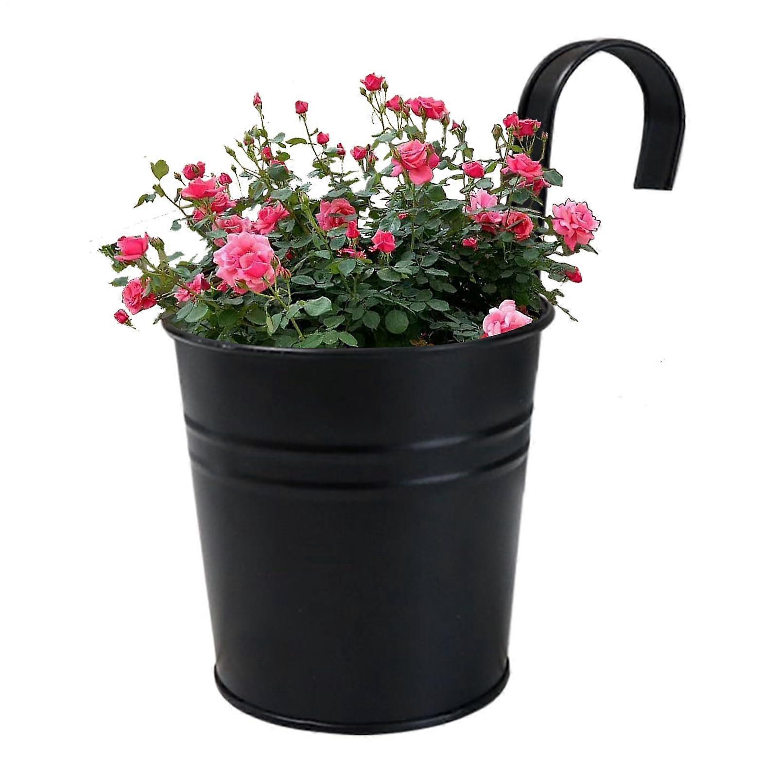 Rail Planter, Dangling Flower Pots, Reusable Garden Pots with Removable Hooks, Robust Garden Supplies, Strawberry Holder for Home, Studio