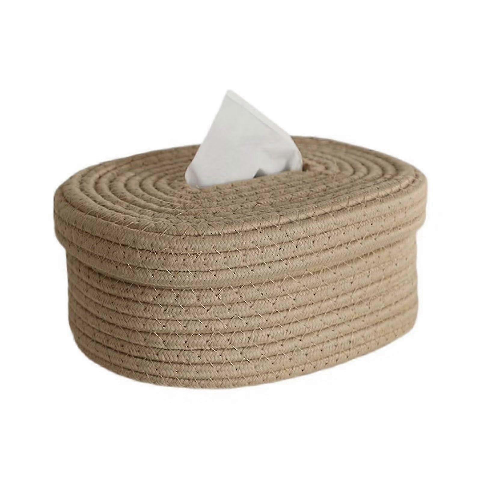 デスクトップとベッドルーム用の手作りコットンロープティッシュボックス