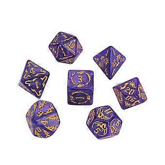 7Pcs/pack Acrylic Dices Multiple-Sided Dices Different Size Digital Number Dices Kids Educational Toy Board Game Dices  Yellow