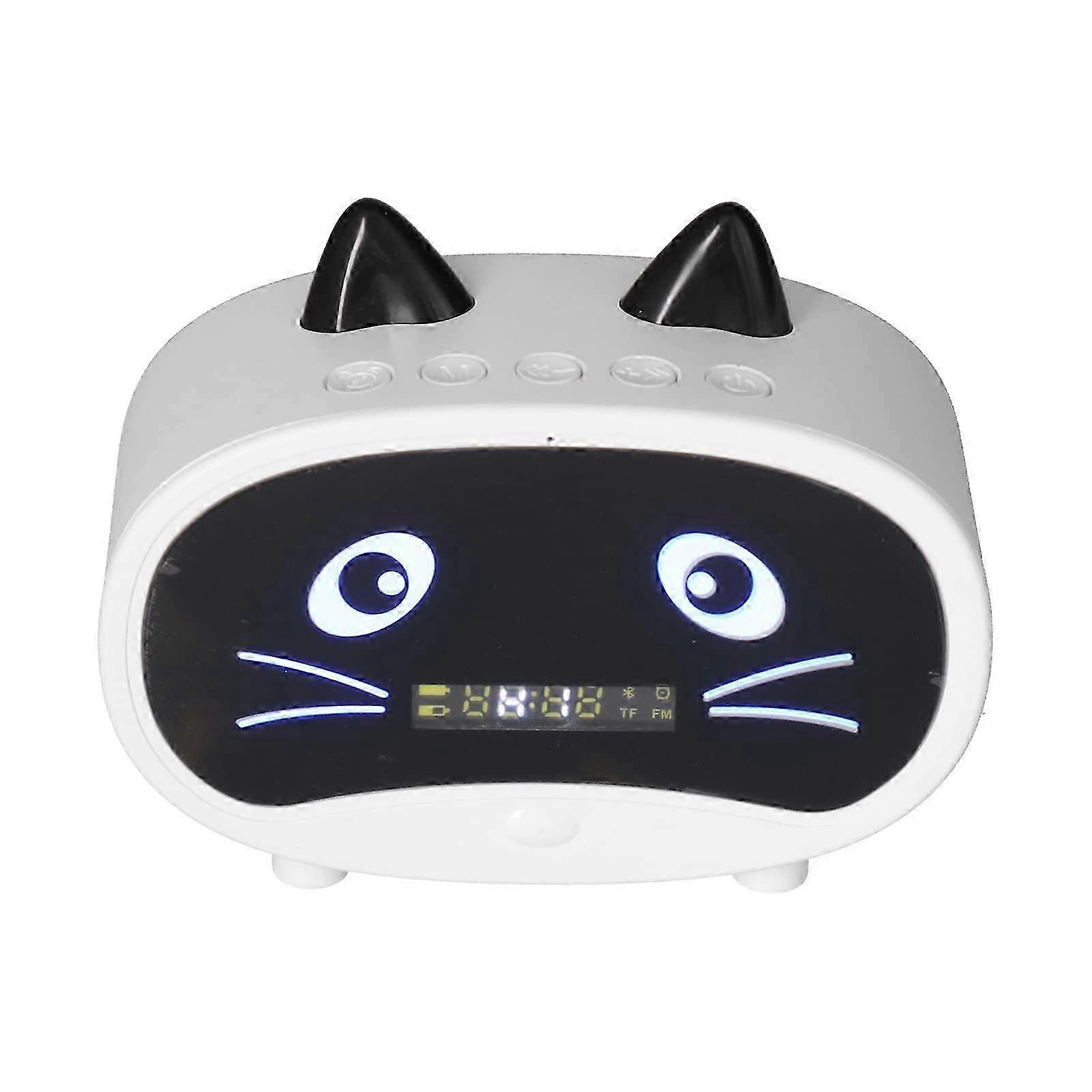 Wireless Alarm Clock Bluetooth Speaker with Multiple Functions (White)