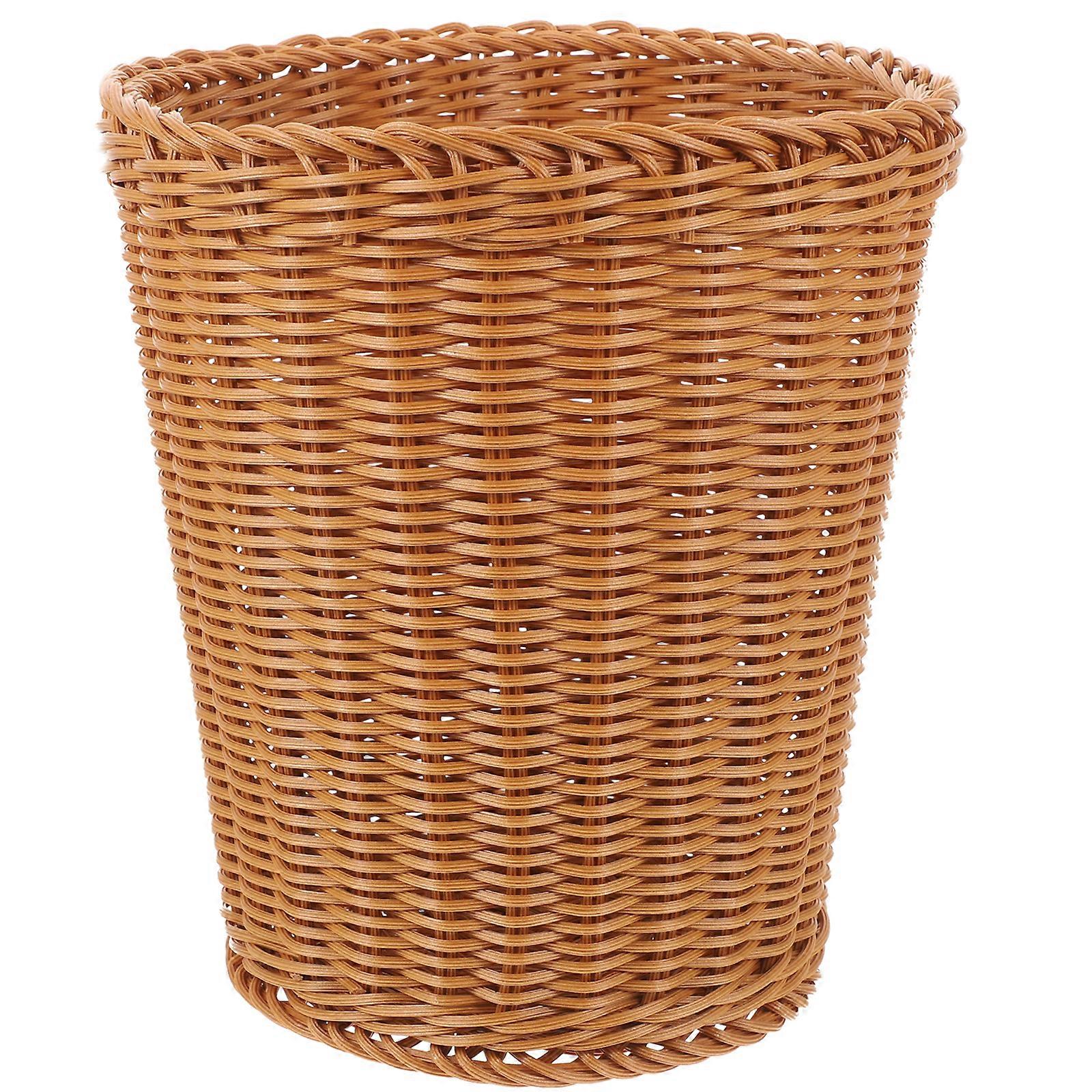 Study Room Trash Basket, Classic Woven Build, Efficient Organization Aid