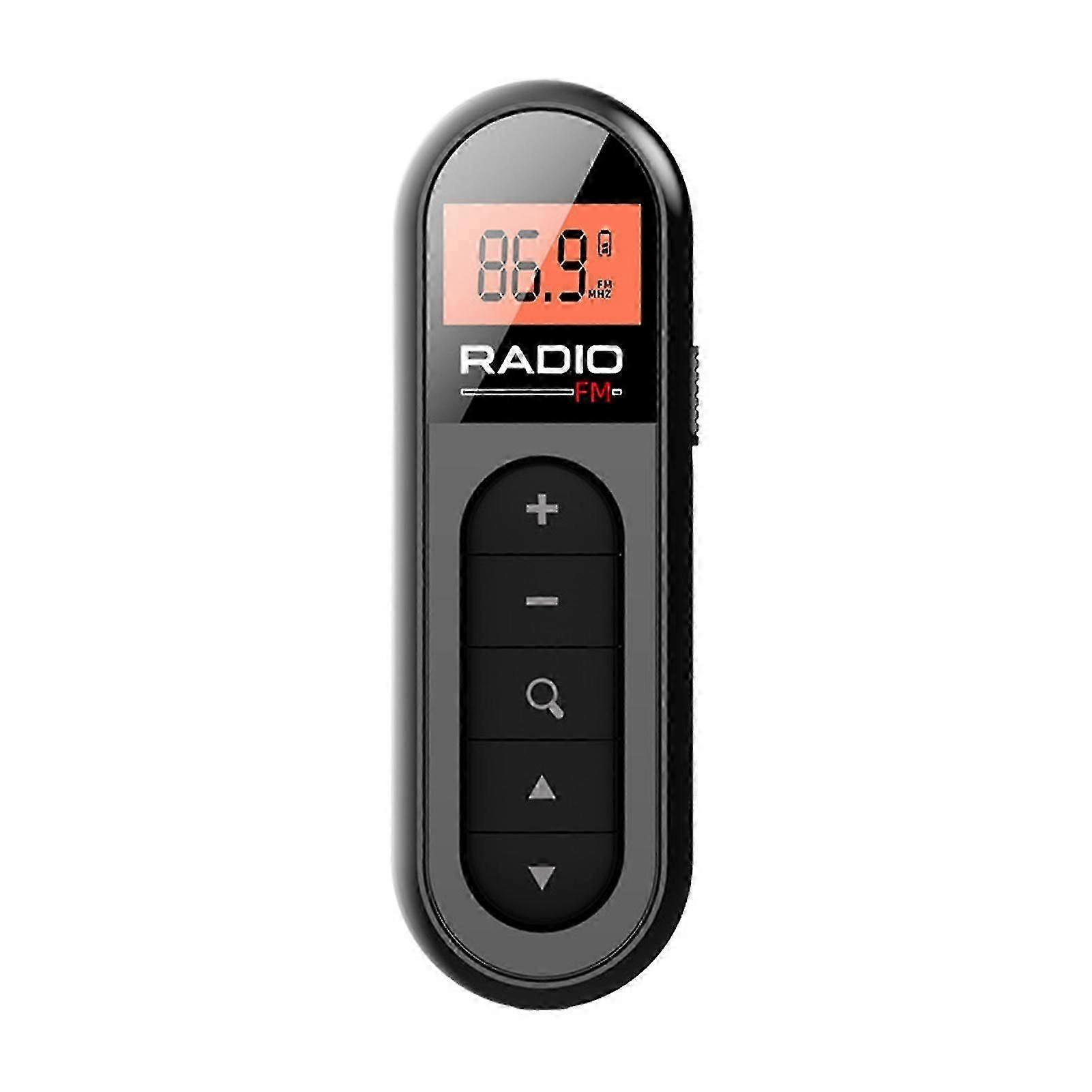 Portable Mini FM Radio Clip Design Clear Signal Low Distortion LCD Display Rechargeable High Sensitivity Mini Radio