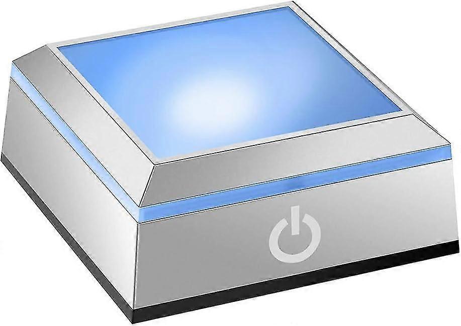 LED Light Base Multicolor Show Stand Display Plate Square Display Lighted Base for Glass Crystal Art with Sensitive Touch Switch (Flat Surface)