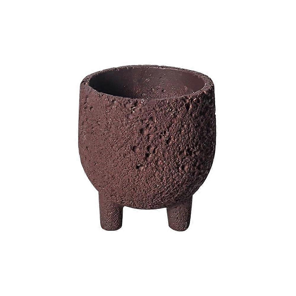 TablePlanter made of cement with volcanic rock texture, for windowsill, bedroom (Purple, Medium)