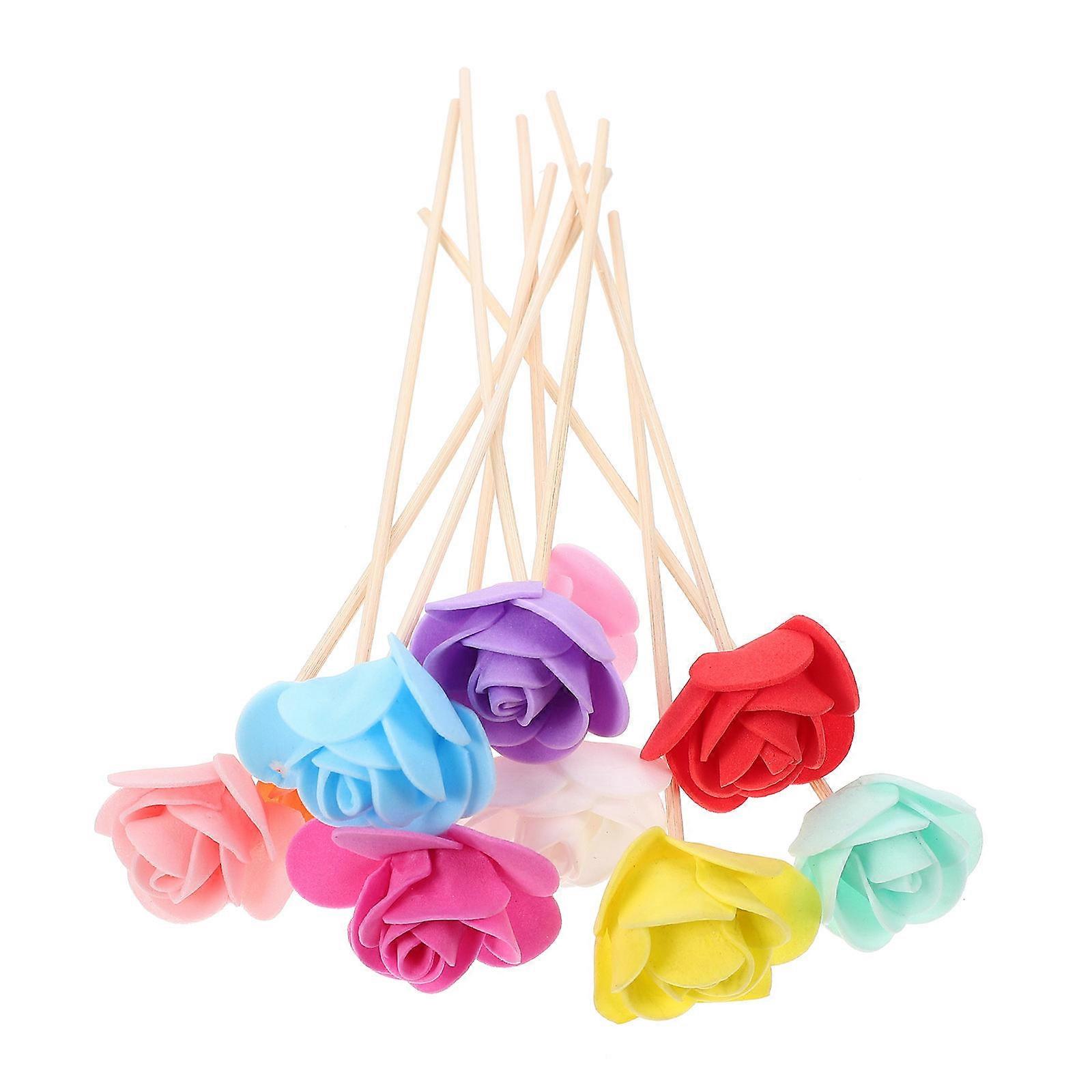 20PCS Flower Shaped Aromatherapy Diffuser Sticks for Home Air Freshness and Relaxation, Assorted Colors