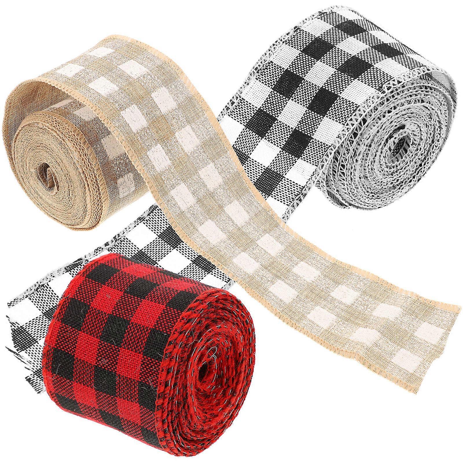 Ribbon For Crafts Multi-Function Cuttable Present Ribbon Polyester 235.80X2.36X0.04in Floral Projects 3 Rolls