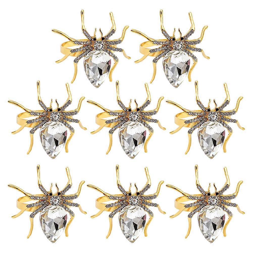 Delicate Serviette Buckles Halloween Party Festive Table Decorations Fake Diamond Material 8Pcs
