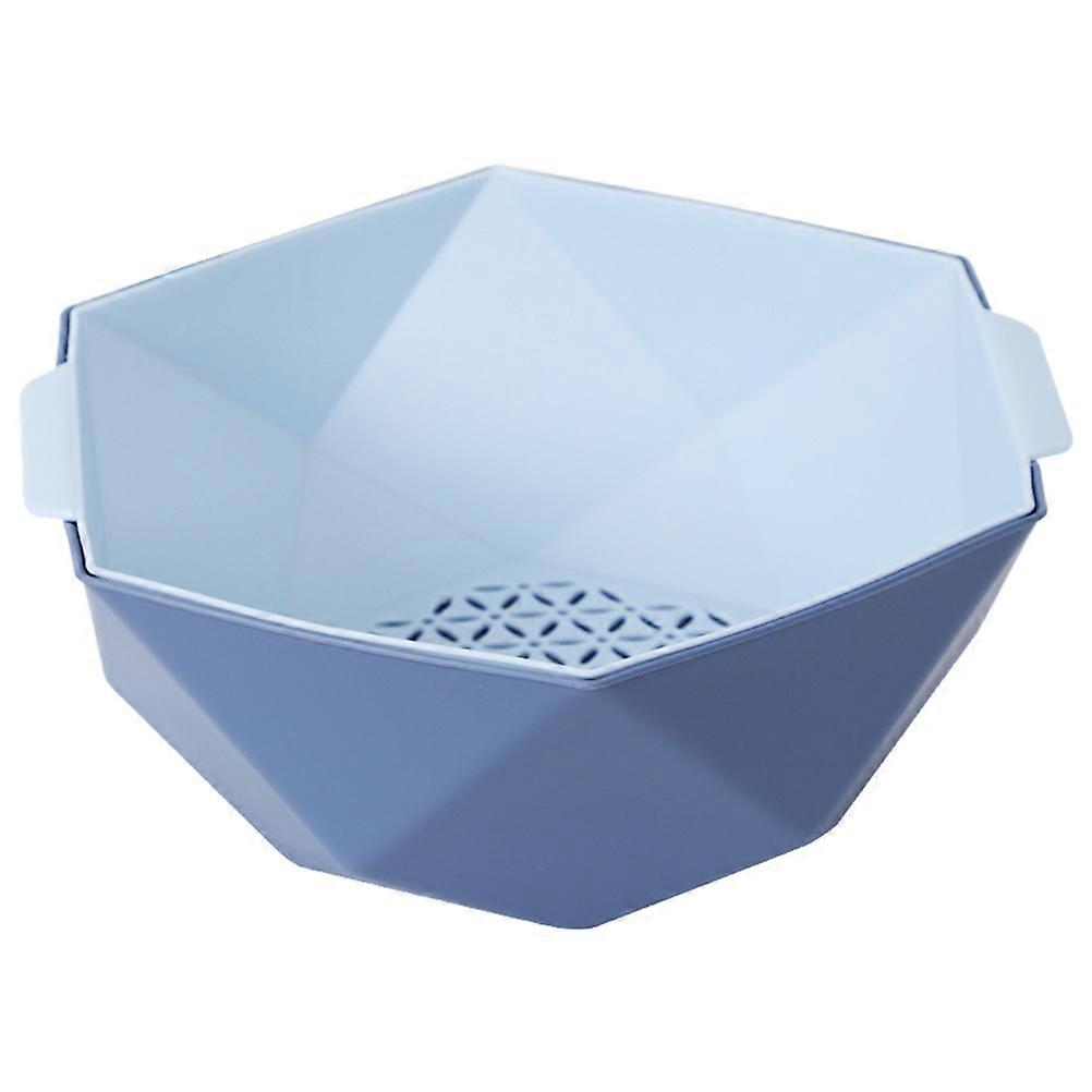Detachable Double Layer Fruit Vegetable Drain Basket Washing Colander Kitchen Tool Easy Clean Storage Portable Design
