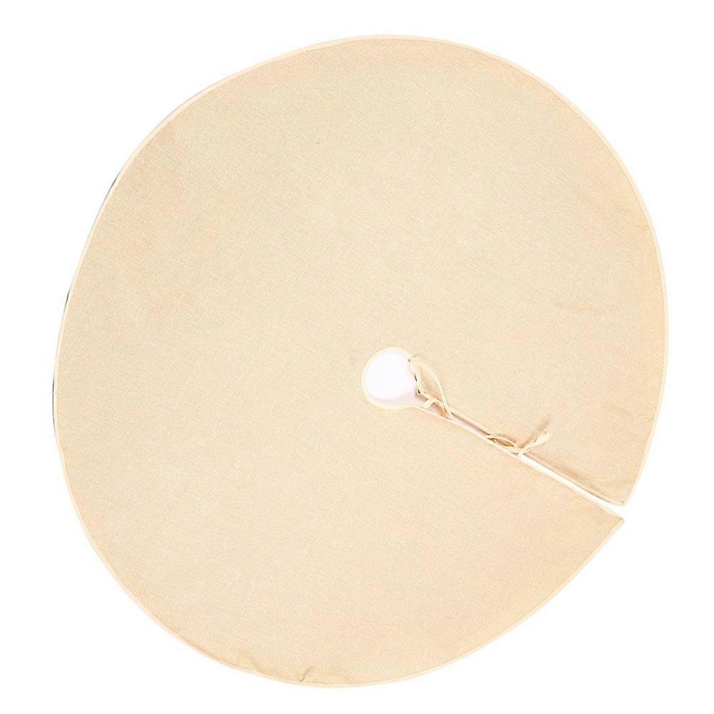Tabletop Tree Skirt Imitation Linen Christmas Celebration Decorative Round Beige 1Pcs