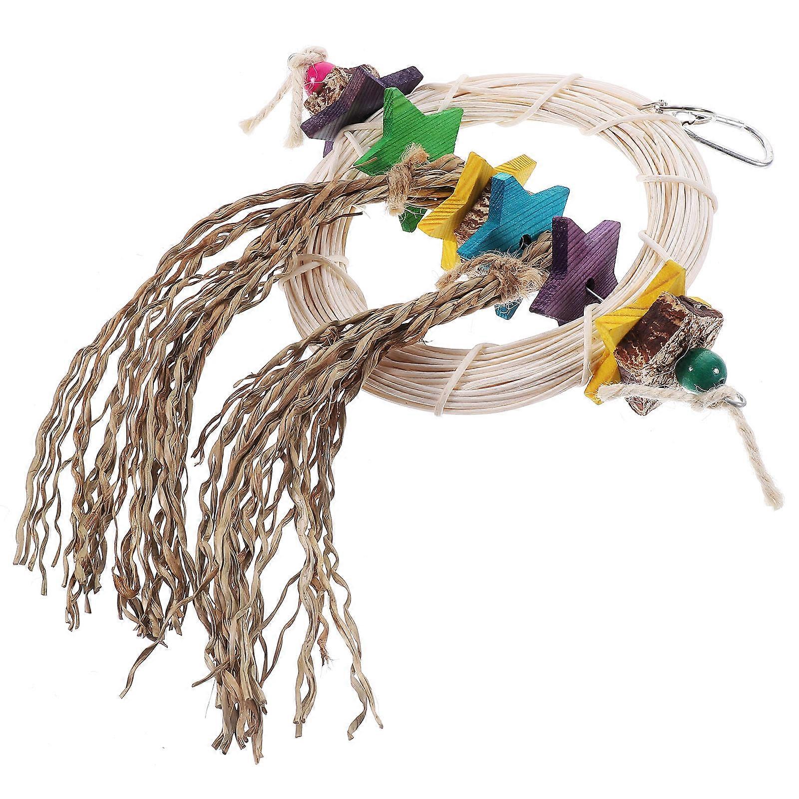 Bird Biting Toy Parrot Hanging Bite Toy Plastic Chewing 23x5x34cm 1Set