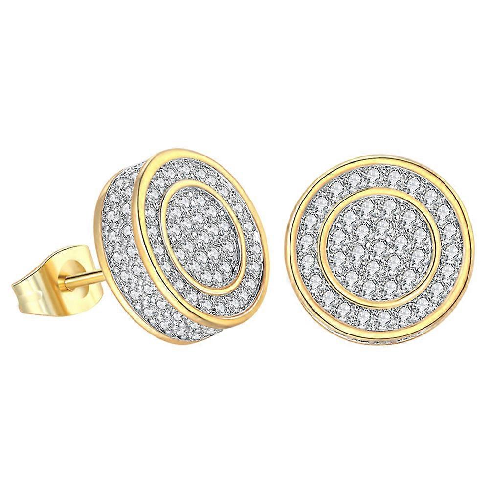 Man Earrings Hiphop Style Round Ear Studs Men Party Decorative 1Pair