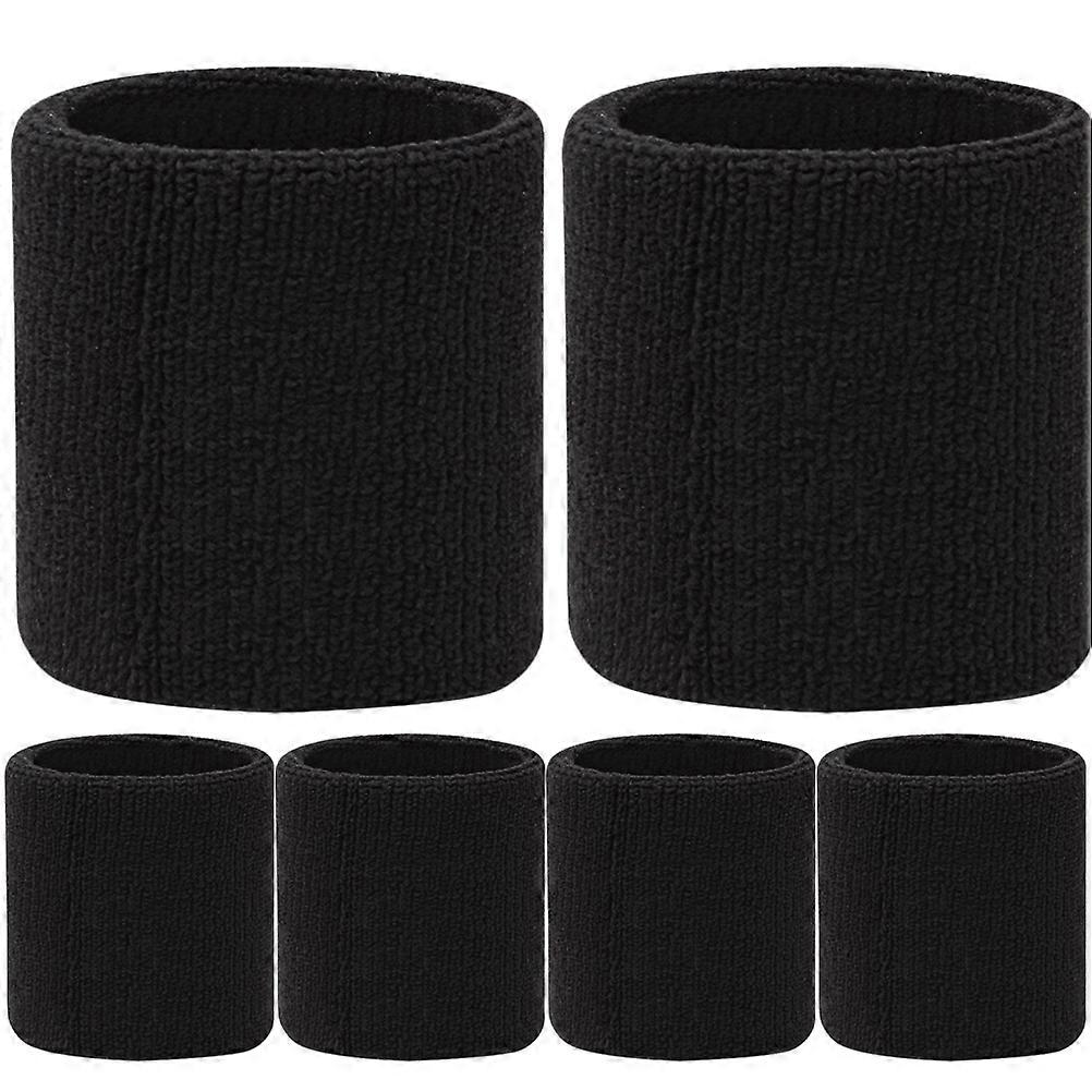 6pcs Elastic Sweat Absorbent Wrist Bands for Men and Women – Durable Support for Running, Gym, Basketball, and Athletic Activities