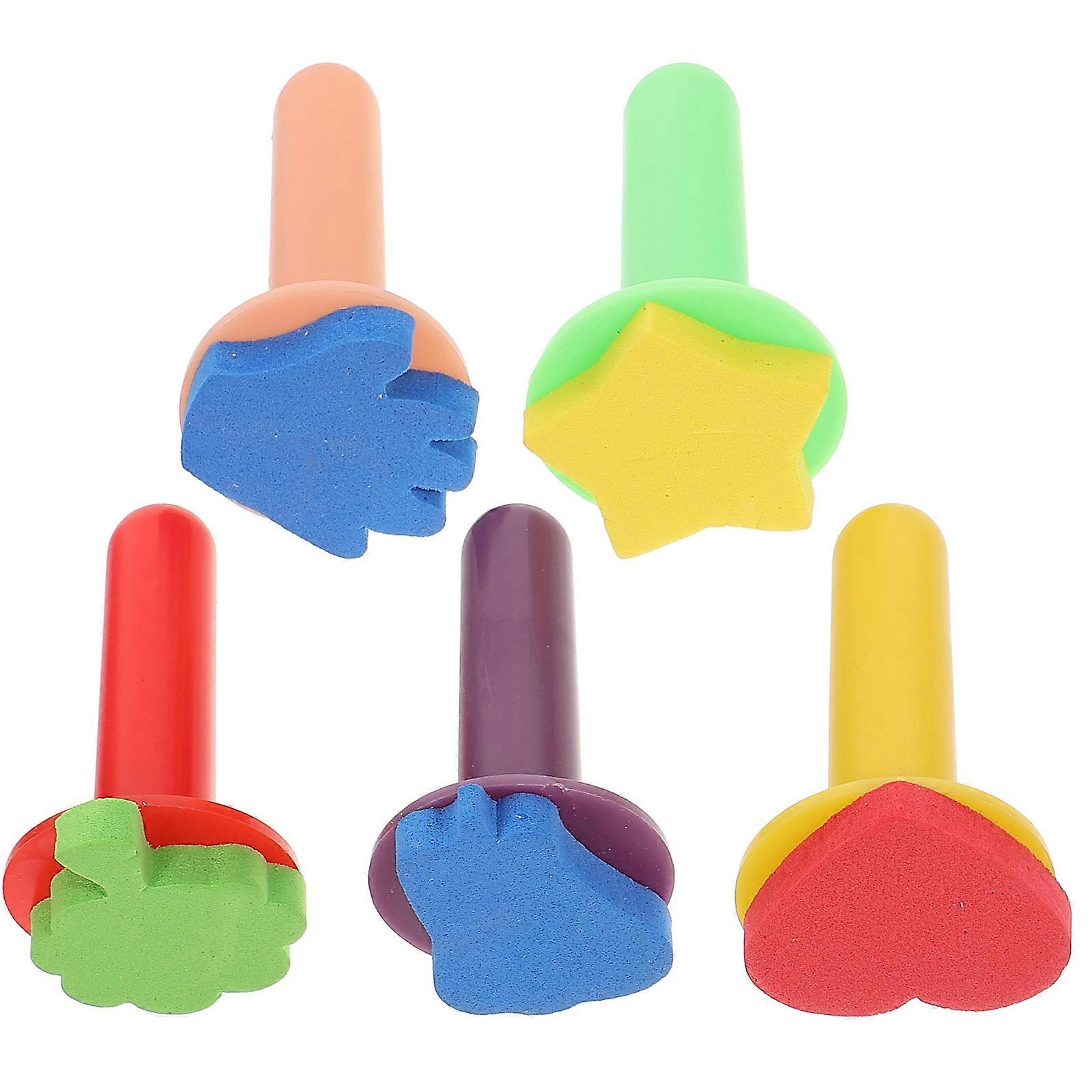 Sponges For Painting Kids Paint Sponges Set Toddlers Random Style Assorted Color 5Pcs