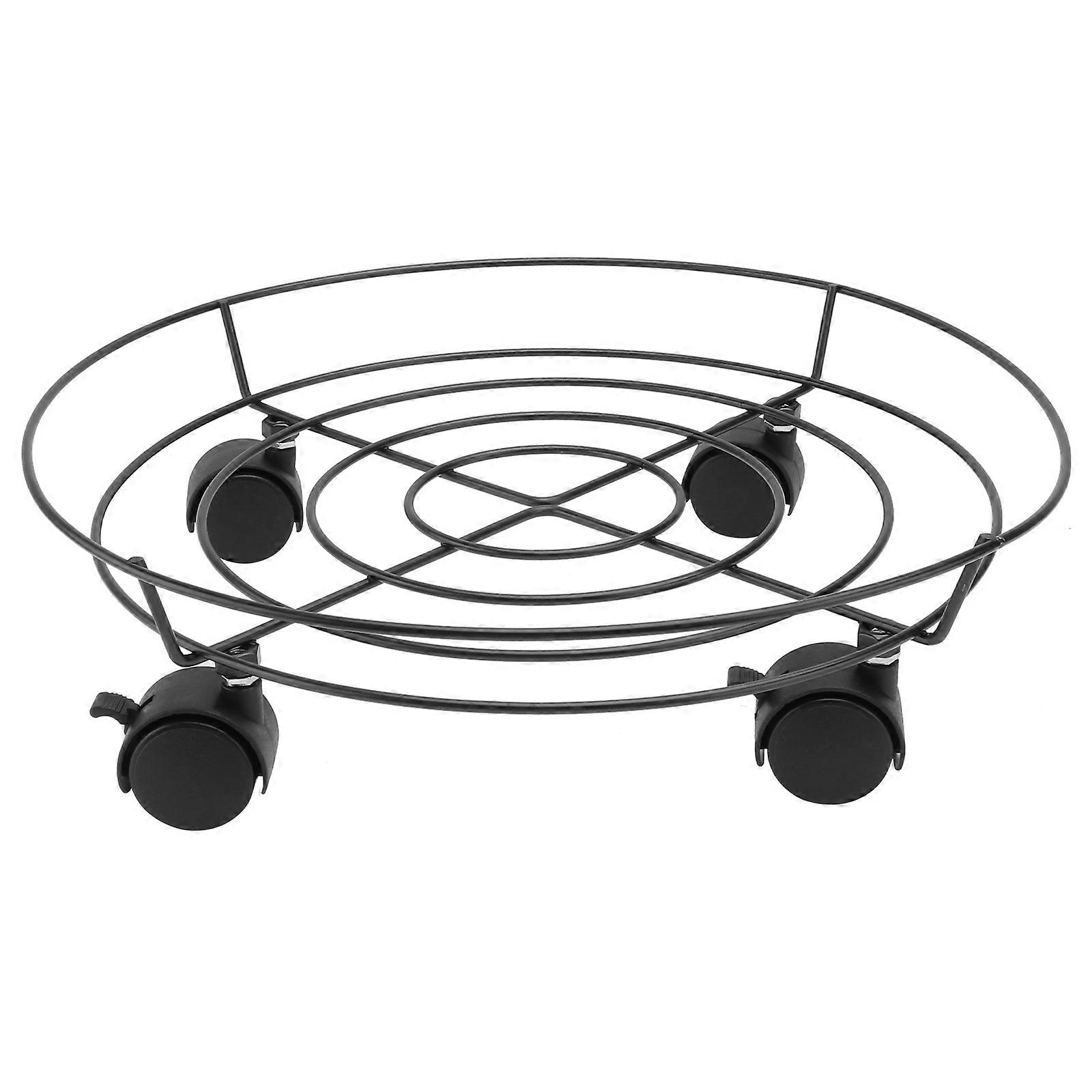 Movable Flower Pot Rack Iron 36x36cm Moving Heavy Objects For Yard 1Pcs