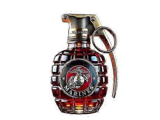 Military Hand Grenade Whiskey Bottle 2025 Engraved Hand-Grenade Shape Glass 309ml Leak-Proof & Durable Whiskey Decanter Military Collection Veteran Gi