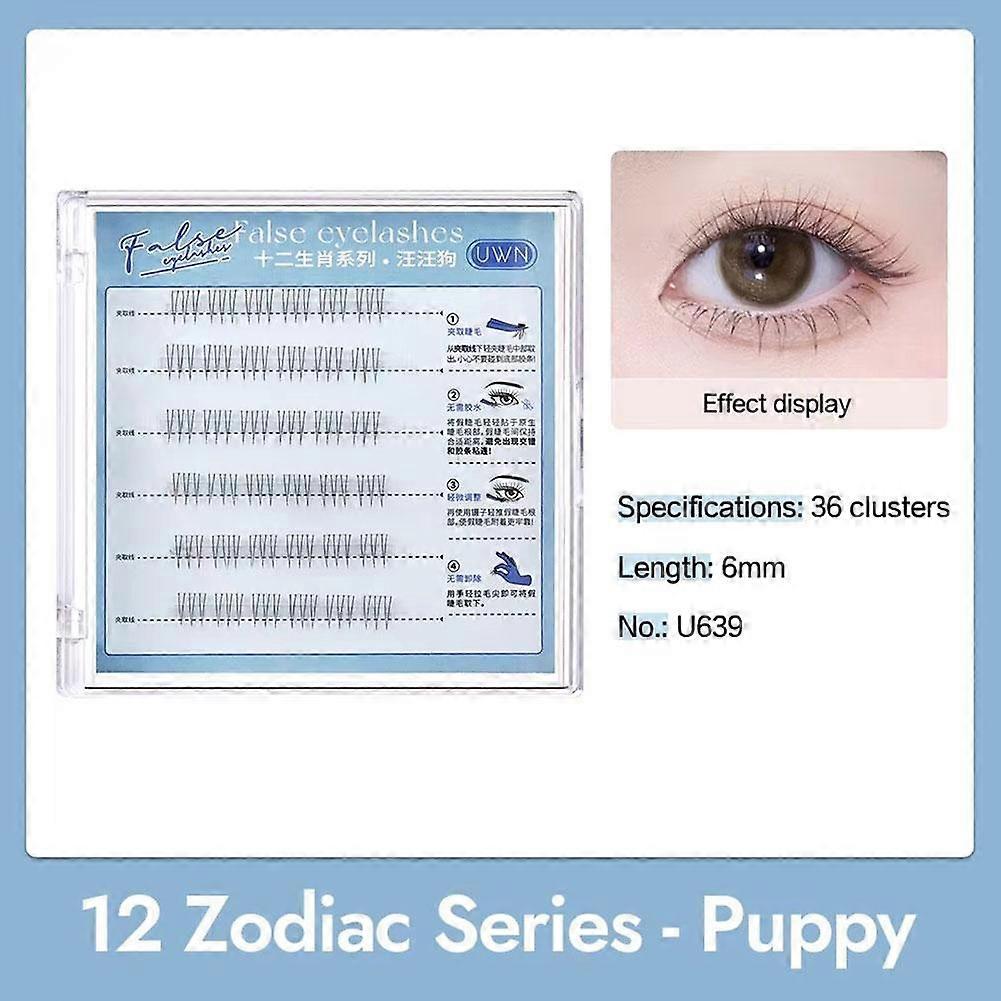 중국 십이지신 가짜 속눈썹 12가지 스타일 접착제 없음 자석 고양이 눈 효과 볼륨감 있고 재사용 가능한 속눈썹 클러스터
