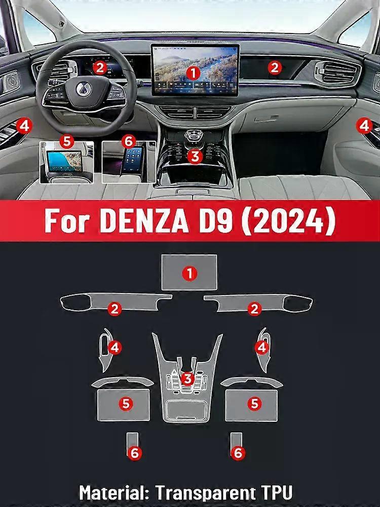 Anti-scratch Car Interior Center Console Media Dashboard Navigation TPU Protector Film Accessories For DENZA D9 2024 2025